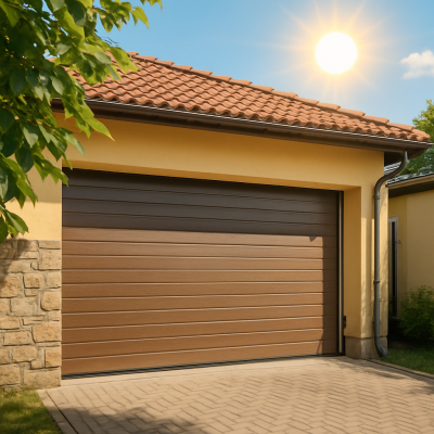 brama garażowa latem